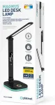 Fellowes Platinet PDL711RGBB dimmable LED table lamp, wireless charging, clock, black