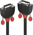 Lindy Black Line - DVI-Kabel - Single Link - DVI-D (M) bis DVI-D (M) - 5 m - rund, Daumenschrauben, 1080p-Unterst&uuml;tzung - Schwarz