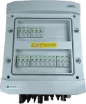 EMITER Switchgear attached DC hermetic IP65 EMITTER with DC surge arrester Noark 1000V type 1+2, 6x PV string, 6x MPPT