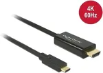 DELOCK USB Kabel C -> HDMI-A 4K 30Hz St/St 1.00m sw