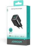 Joyroom reisilaadija C+U, PD 33W koos Type-C kuni Type-C kaabliga PD 60W, (1m), Black (JR-TG7)