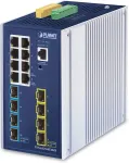 Planet IP30 DIN-rail Industrial L3 Managed Gigabit Ethernet (10/100/1000) Aluminium, Blue