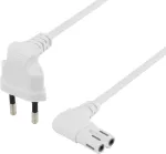 DELTACO maanduseta seadmekaabel, 1m, nurga all CEE 7/16 - IEC 60320, valge
