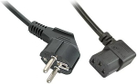 Lindy IEC-Netzkabel abgewinkelt Schuko an C13 2m