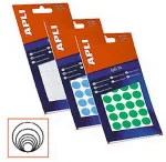 APLI Etiketid &uuml;marad iseliimuvad D=10mm 8l/pk kollane