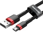 BASEUS Kaabel Micro USB Cafule 2.4A 1m Red + Black (CAMKLF-B91)