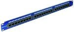 EMITER NET Panel 19", 24xRJ45 UTP cat.6 (1U) with shelf, blue DCN/PPFA-951K-248-C6