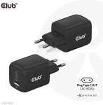 Club 3D CLUB3D Travel Charger PPS 65Watt GAN technology, Triple port (2x USB Type-C + USB Type-A) Power Delivery(PD) 3.0 Support