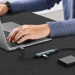 QOLTEC HUB adapter USB 3.0 4in1, USB 3.0, 3x USB 2