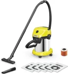 Tolmuimeja K&auml;rcher Vacuum Cleaner|KARCHER|Wet and dry vacuum cleaner WD 3 S V-17/4/20 + 4 FB|1000 Watts|Suction power 230W|Capacity 17 l|Noise 74 dB|Yellow|Weight 4.8 kg|1.628-152.0