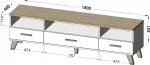 Cama MEBLE Cama RTV stand LOTTA 180cm white + sonoma oak