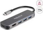 DELOCK 3 Port USB Hub und 4K HDMI Ausgang mit USB Type-C Anschluss und PD 85 Watt