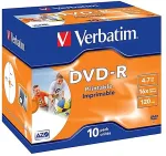 VERBATIM Matricas DVD-R AZO Verbatim 4.7GB 16x Printable, ID Branded,10 Pack Jewel