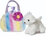 FANCY PALS AURORA pehme m&auml;nguasi triibuline kandekott koeraga, 20 cm