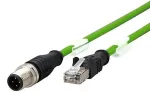 METZ CONNECT Verbindungsleitung M12 ST-RJ45 ST 4-pol D-kodiert gerade-gerade Schleppkette Torsion 2m
