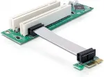 V&otilde;rgukaart DELOCK Riser Karte PCI Express x1 > 2 x PCI mit flexiblem Kabel 9 cm links gerichtet