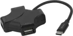 DELTACO USB-C jaotur, 4x USB-A 480 Mbps, must