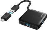 HAMA USB jagaja 4 pesa USB 3.2 Gen 1 + USB-C Adapter