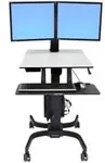 Ergotron WorkFit-C Dual Sit-Stand Workstation - Wagen f&uuml;r 2 LCD-Displays/Tastatur/Maus/CPU - Grau, Schwarz - Bildschirmgr&ouml;&szlig;e: 55,9 cm (22) - Montageschnittstelle: 100 x 100 mm, 75 x 75 mm (24-214-085)