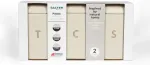Salter BW13729OEU7 Pebble 3 Piece Canister Set Stone, Beige