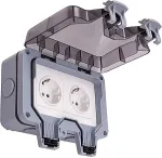 Noname TUYA Weatherproof Switched Socket, 2Ch, IP66, EU