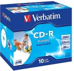 VERBATIM Matricas CD-R AZO Vebratim 700MB 52x Printable Jewel Cased 10 Pack