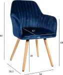 Home4you Tool ARIEL 58x58,5xH85cm, tumesinine
