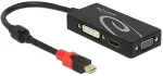 DELOCK Adapter mini Displayport 1.2 Stecker > VGA / HDMI / DVI Buchse 4K Passiv schwarz