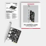 AXAGON PCI-Express card with four external USB-A 5Gbps ports | PCEU-430RS