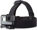 Hurtel Headband for GoPro, DJI Osmo Action, EKEN, SJCam, Insta360 action cameras + long mounting screw black