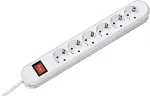 Bachmann SMART Steckdosenleiste 6x Schutzkontakt Schalter weiss 1,5m