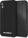 Karl Lagerfeld Apple iPhone XR Silver Logo Silicone Case Black