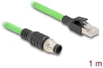DELOCK M12 Kabel A-kodiert 8 Pin Stecker zu RJ45 Stecker PUR (TPU) 1 m