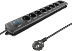 UPS QOLTEC Surge protector 8 power socket, 1,8m