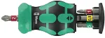 WERA Kraftform Kompakt Stubby Magazine RA 1, bit set black/green, 6-piece, 1/4", with ratchet function
