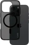 PANZERGLASS Kaitse&uuml;mbris Smokey MagSafe, Apple iPhone 16 Pro, tume l&auml;bipaistev musta MagSafe ringiga, CARE by