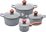 Promis Set of pots GRANITE, saucepan 16 cm, pots 20,24,28 brown handles