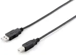 EQUIP USB2.0 Druckerkabel USB-A->USB-B St/St 1.80m schwarz Polybeutel