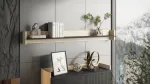 Cama MEBLE Cama Shelf PORTO 150x18x16.5 oak/black
