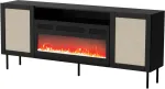 Cama MEBLE JUTA EF chest of drawers + electric fireplace 202x39.5x85 black + linol calabria