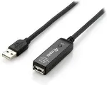EQUIP Kabel USB-A2.0->A Akt. Erweiter. St/Bu 10.00m schwarz