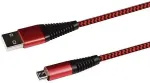 2GO USB Lade-/Datenkabel USB-A - Micro-USB 100cm Nylon rot