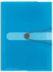 Herlitz Sammelmappe easy orga to go, A4, PP-Folie, blau transparent, 3 Einschlagklappen, mit Verschlussknopf und (11206414)