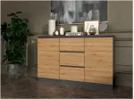 TOP E SHOP 2D3S chest of drawers 120x30x75 cm, anthracite/artisan