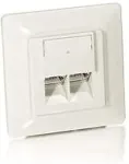 Equip Cat5e Unterputzdose+Frontplatte 2xRJ45 45&deg; RAL9010