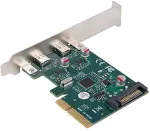 V&otilde;rgukaart LANBERG Network card PCI EXPRESS X1 -> 2X USB-C 3.2 GEN 2X1 led low profile
