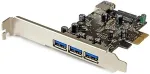 V&otilde;rgukaart Startech .com 4-port PCI Express USB3.0 Card - USB-Adapter - PCI Express 2,0 x1 Low Profile - USB3.0 x 4 (PEXUSB3S42)