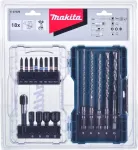 MAKITA drill bit set SDS Plus, 18 pieces, drill & bit set (folding box with transparent lid)