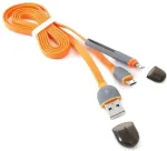 Platinet kaabel USB - microUSB/Lightning 1m, oranž (42873)