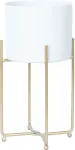 Home4you Lillepostament DEIA WHITE S 19,5x18xH37cm, valge/kuldne